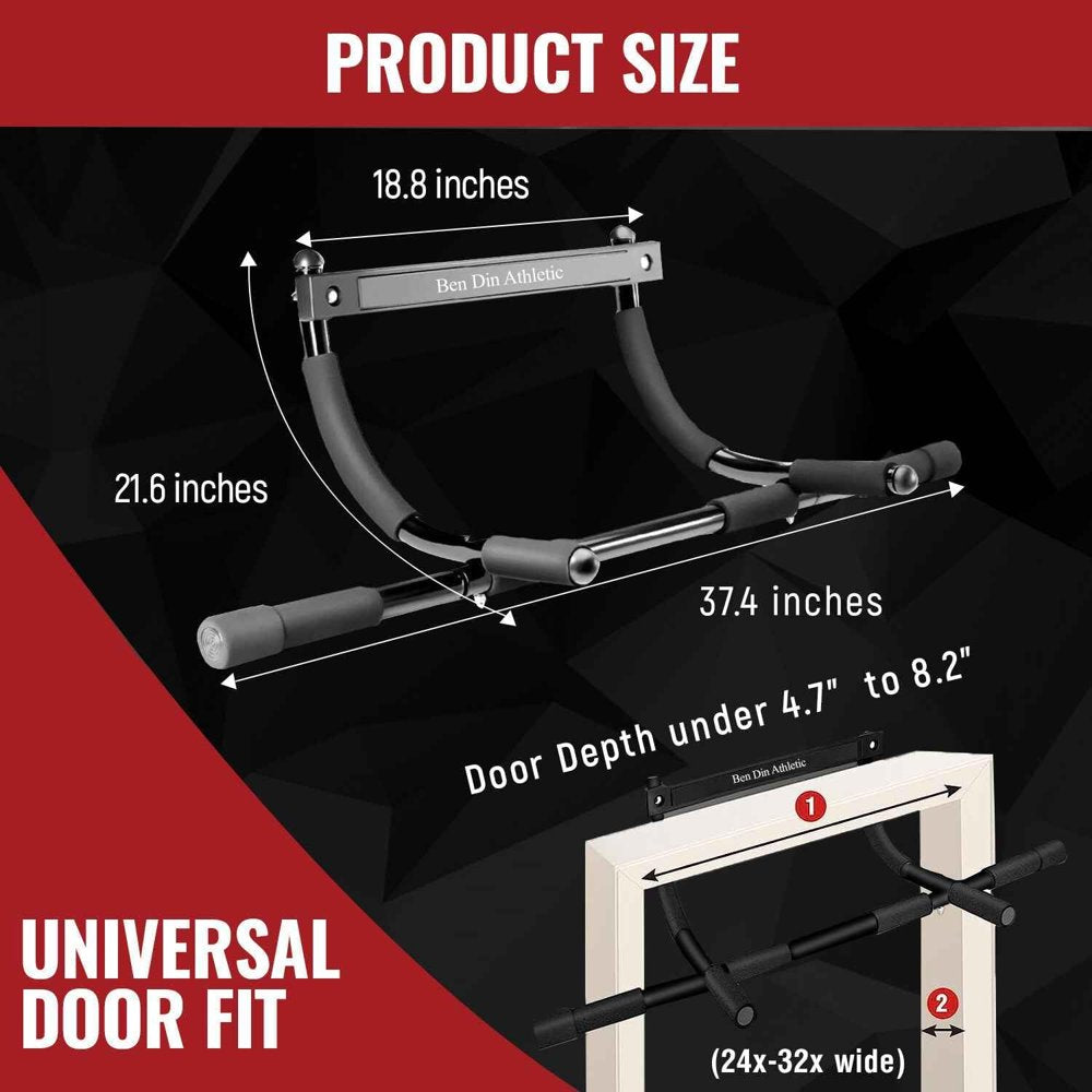 Multi-Function Portable Pull up Bar for Doorway, Black