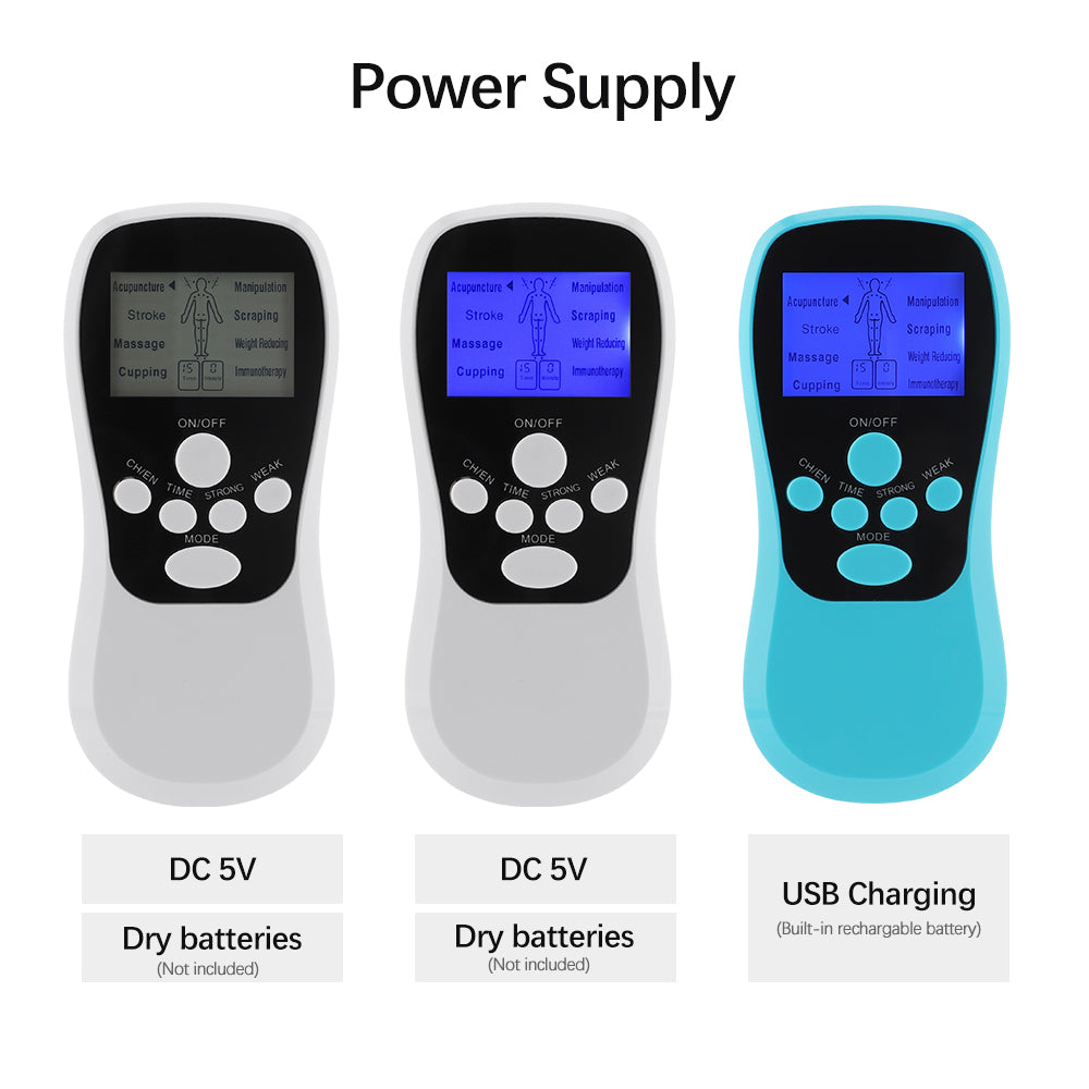 Dual Channel TENS EMS Unit 8 Modes 15 Intensity Muscle Stimulator for Pain Relief Therapy Electronic Pulse Massager Cupping