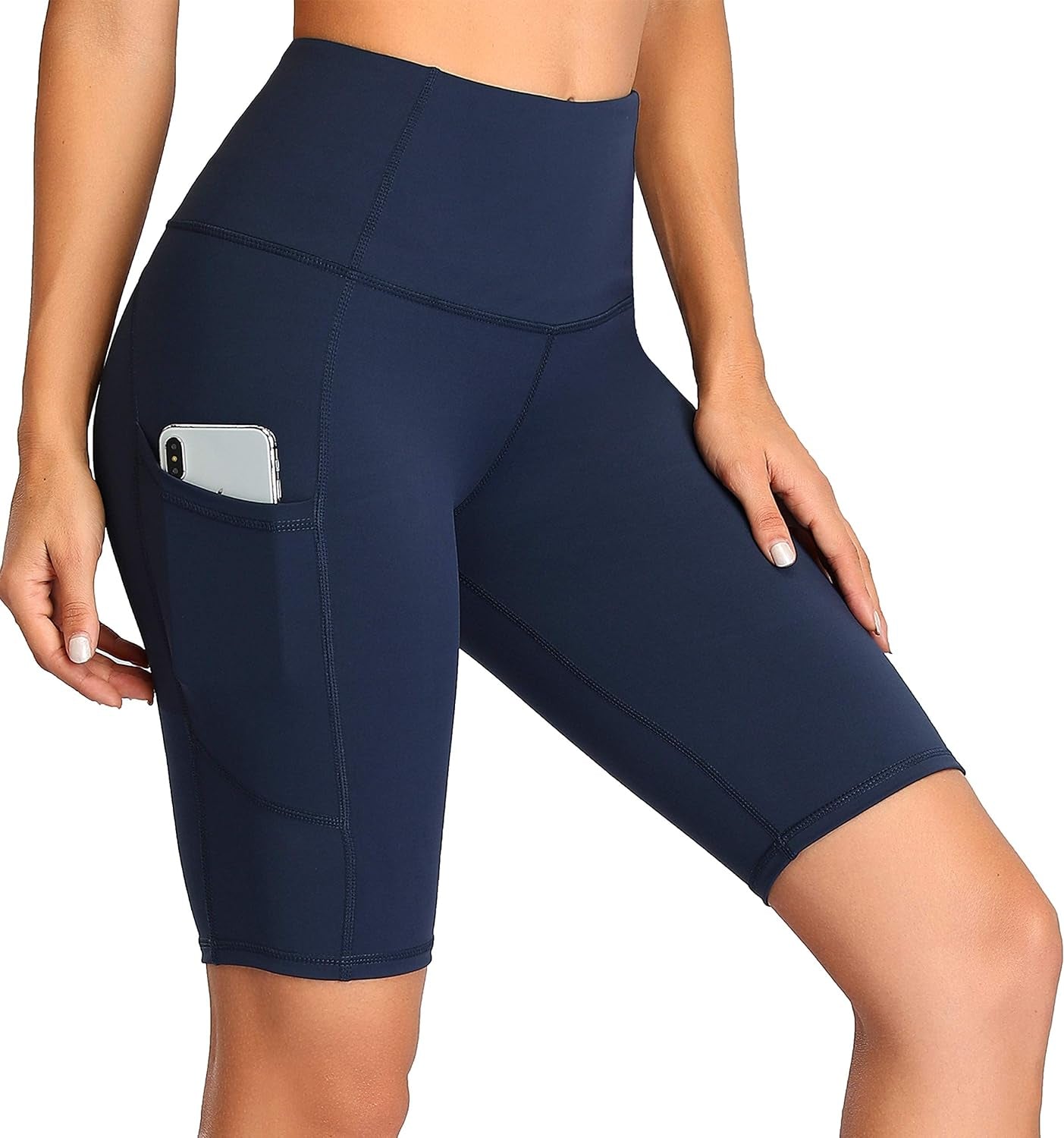 Women'S Short Yoga Side Pockets High Waist Workout Running Shorts